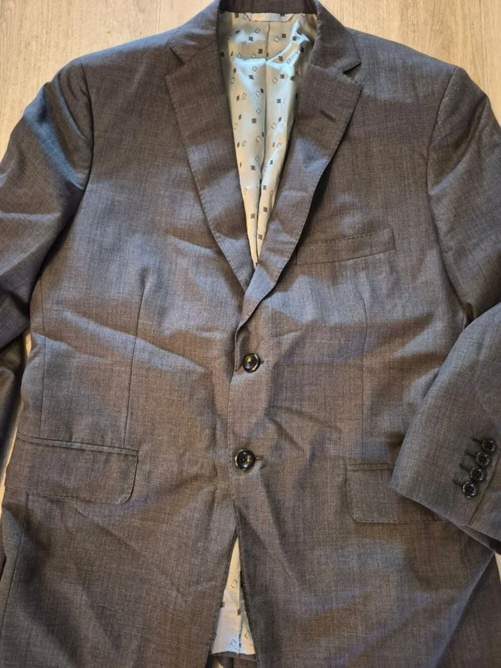 Two-Piece Mens Grey Suit By Holland & Sherry - Tailored Fit Sizes in Description